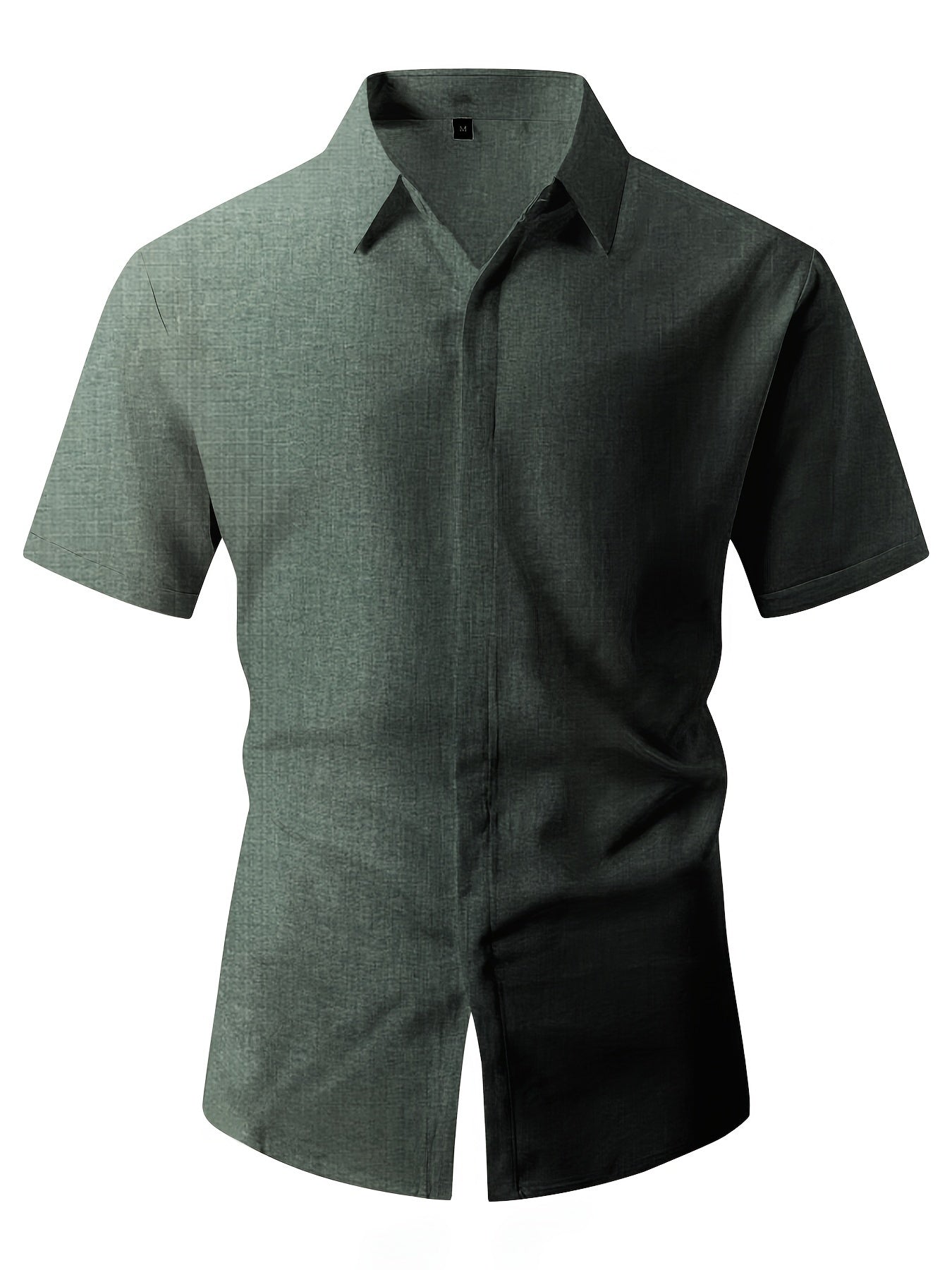 Men's Double Front Hemp Cardigan Short Sleeve High Quality Summer Shirt