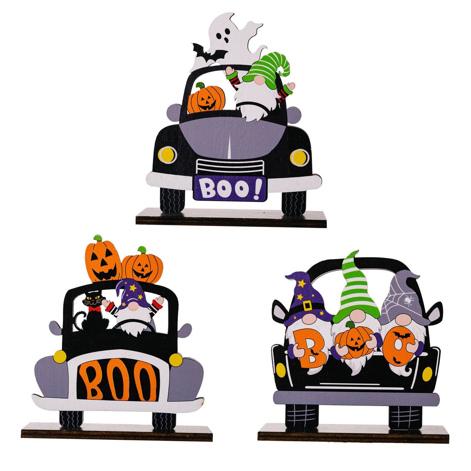 Halloween Element Car-Shape 3-Piece Ornaments - Fashions Envy
