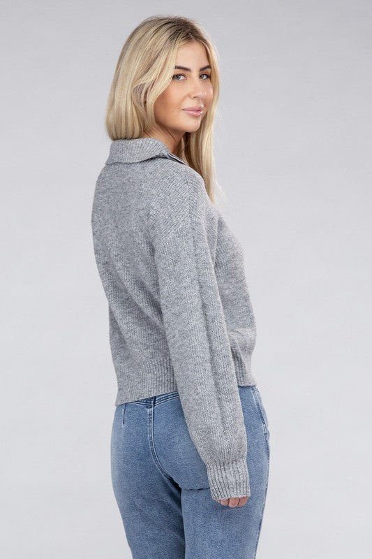 Easy-Wear Half-Zip Pullover Sweatshirt