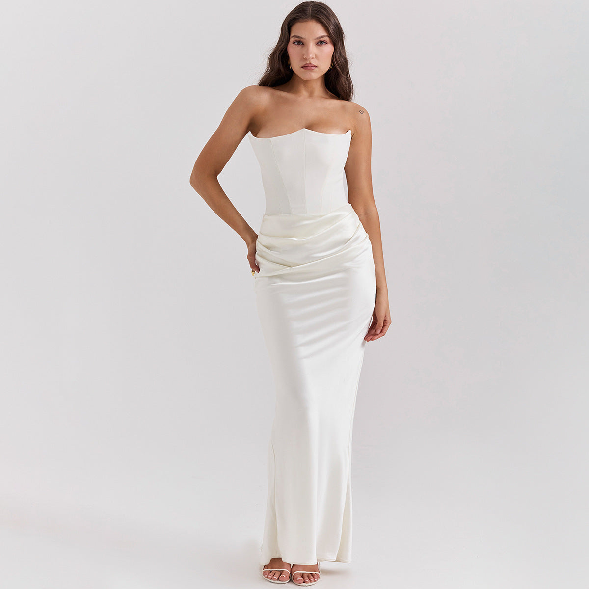 Slim-fit Bandeau Tube Top Long Sexy Backless Party Evening Dress