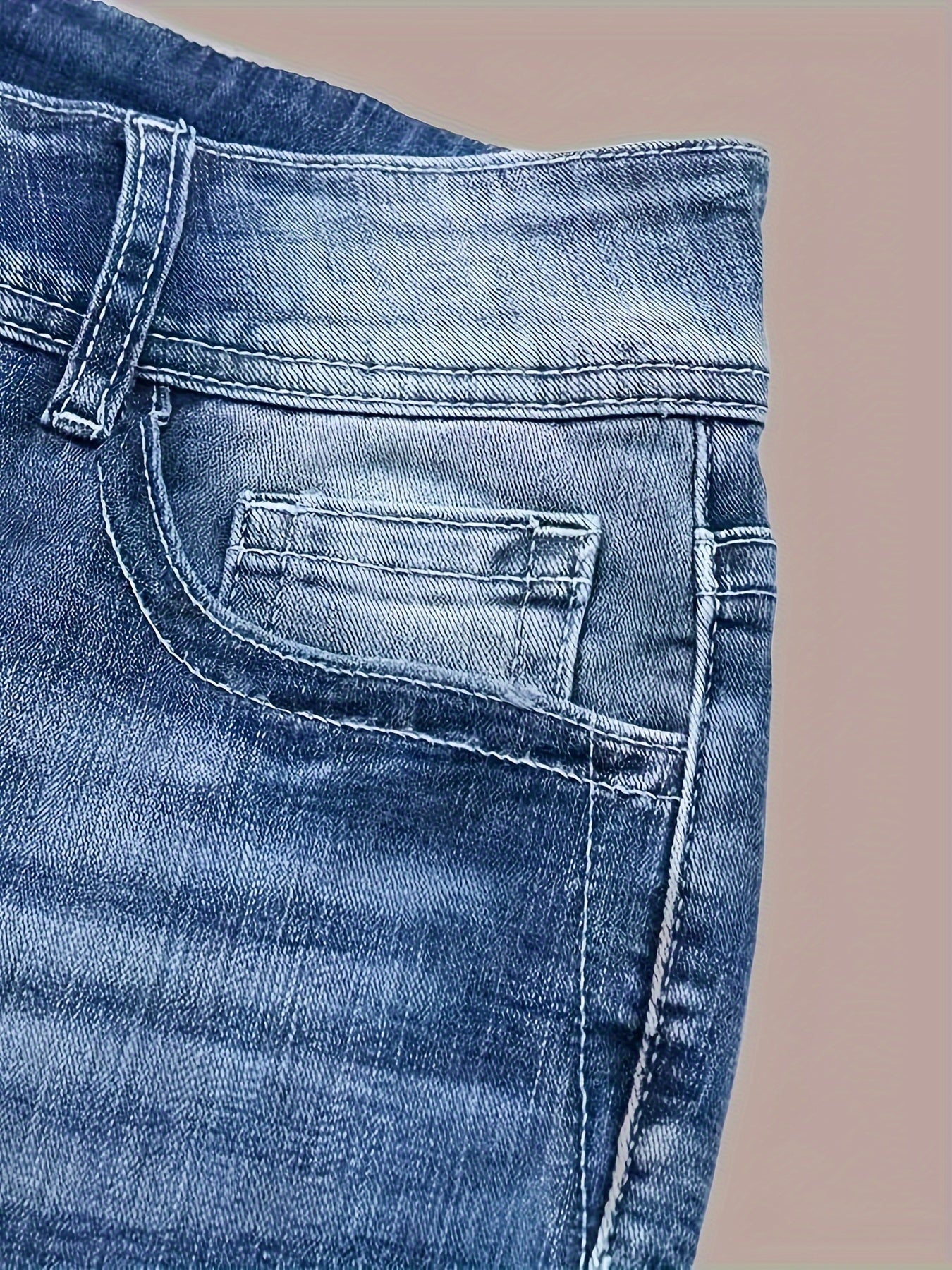 Stretch Denim Bell Bottom Jeans - Retro Embroidered Style - Fashions Envy