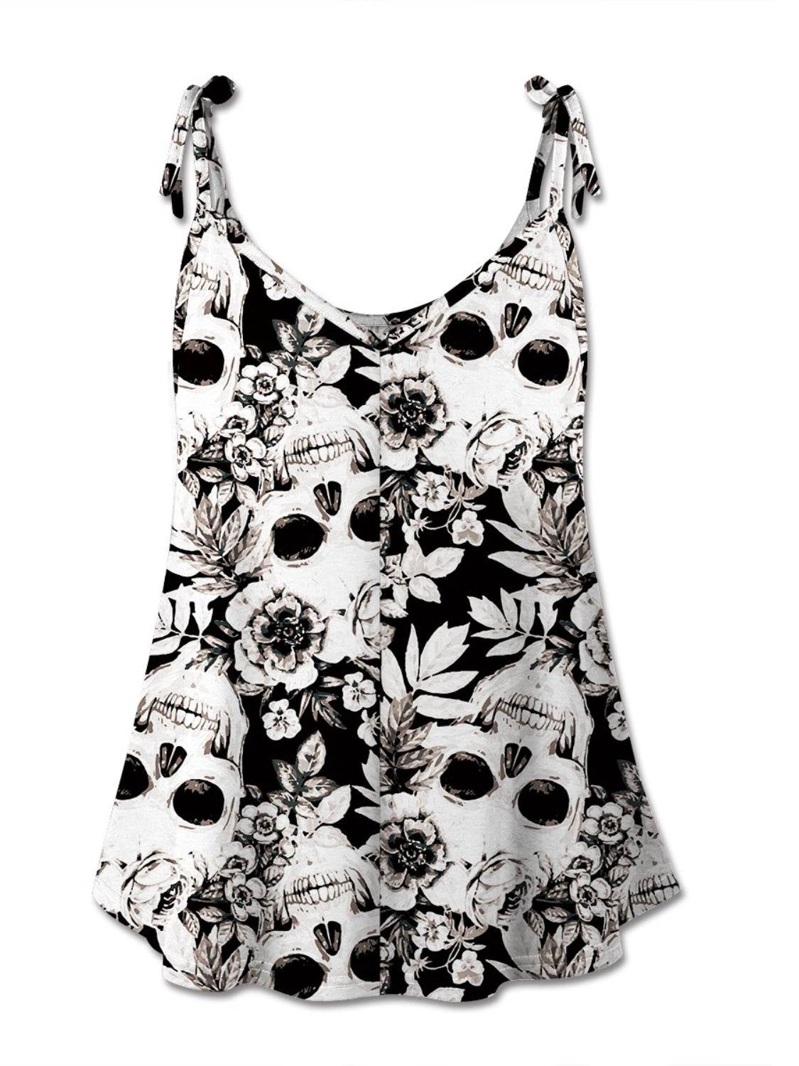 FAM-FAM Skull Print Scoop Neck Cami - Fashions Envy