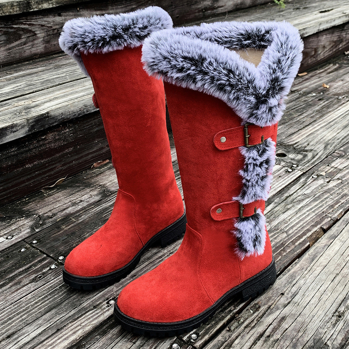 Snow Boots - Rabbit Fur Lined Waterproof Winter
