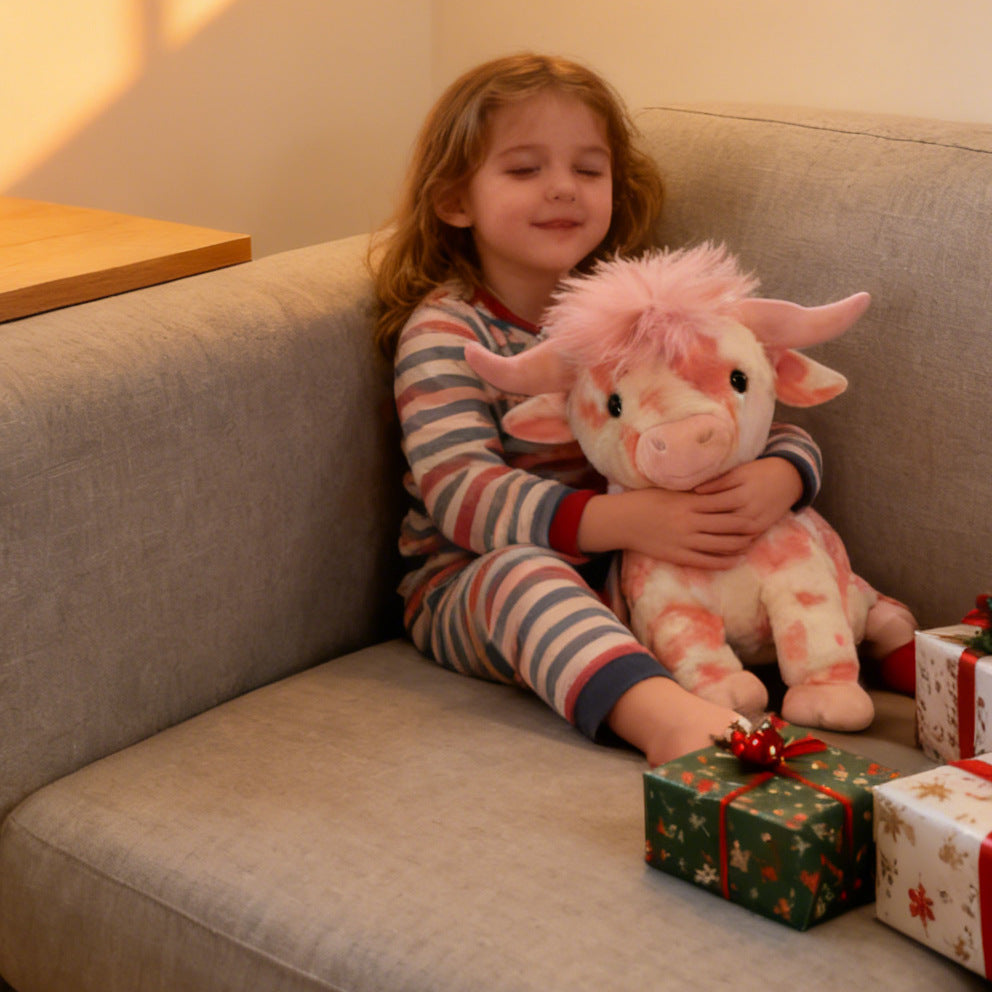 Pink Cow Plush Valentine's Day Plush Toy - Fashions Envy