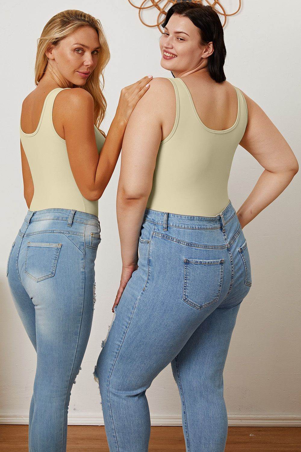 Basic Bae Full Size Square Neck Sleeveless Bodysuit - Fashions Envy