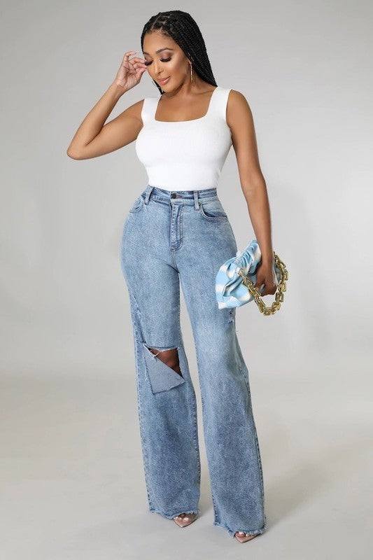 High Stretch Tyger Wide Leg Jeans