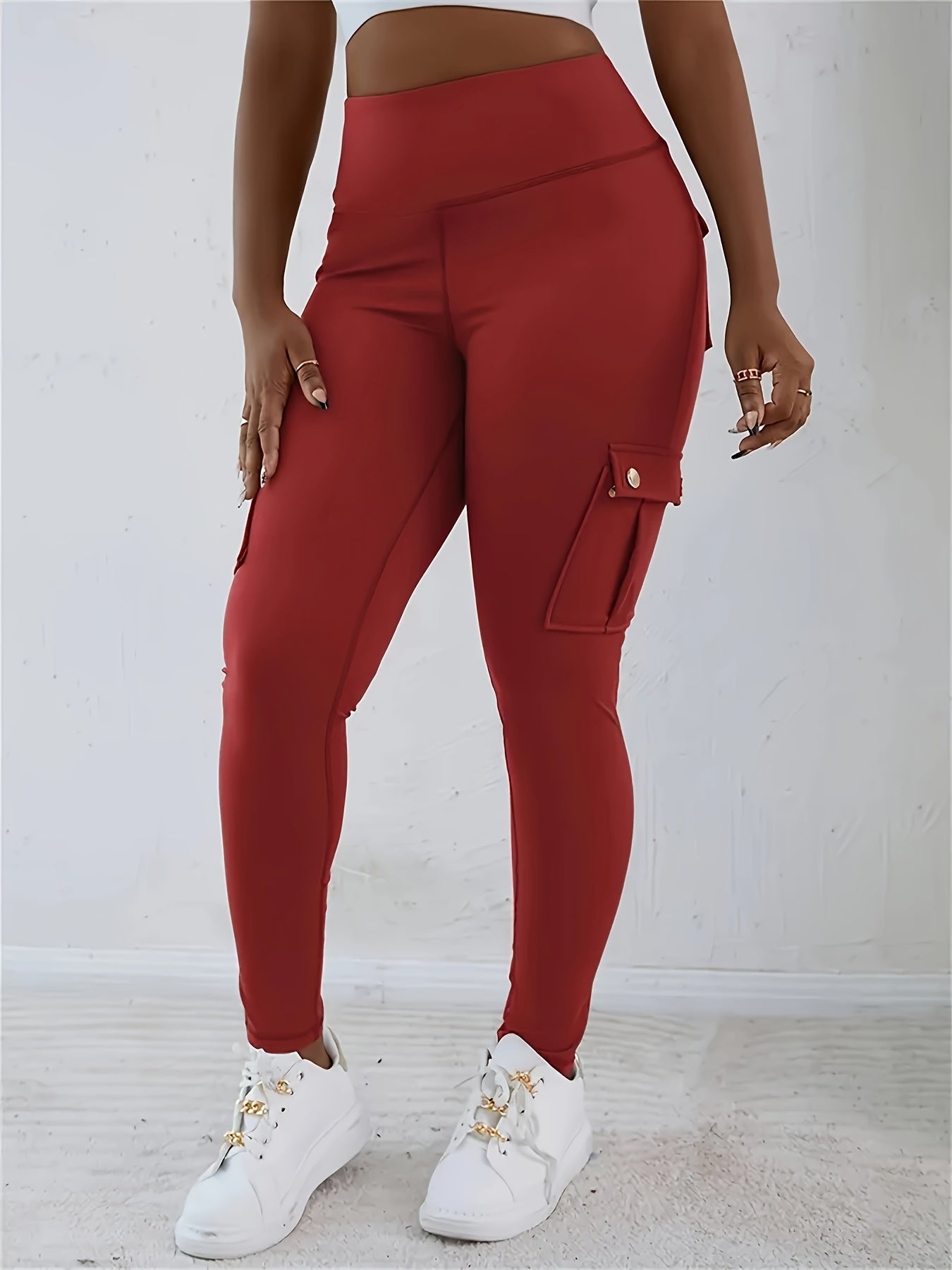 High Waisted Yoga Leggings with Pockets - Elastic Running And Sports Leggings