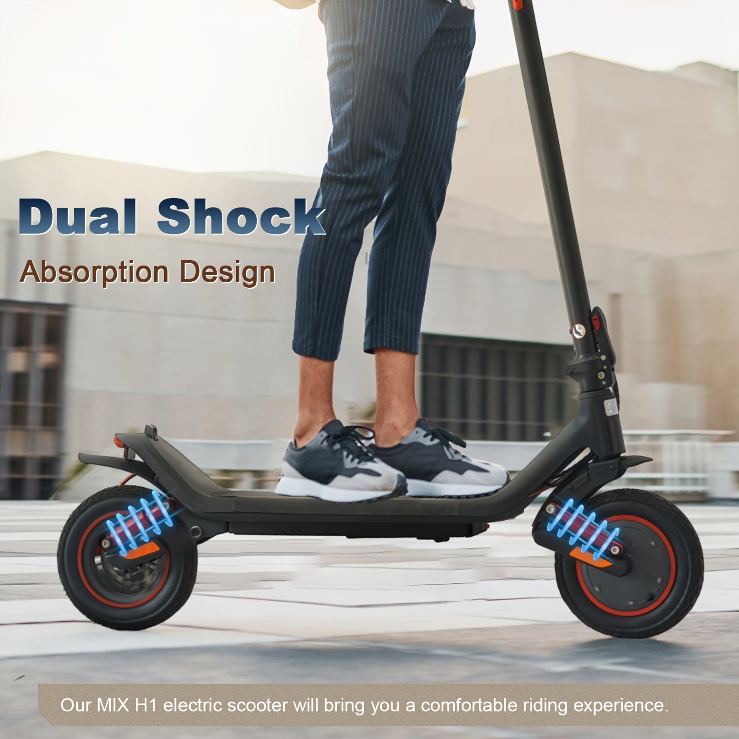 Foldable Electric Scooter Max 19 MPH & 20 Miles 500W Max Power 10'' Solid Tire