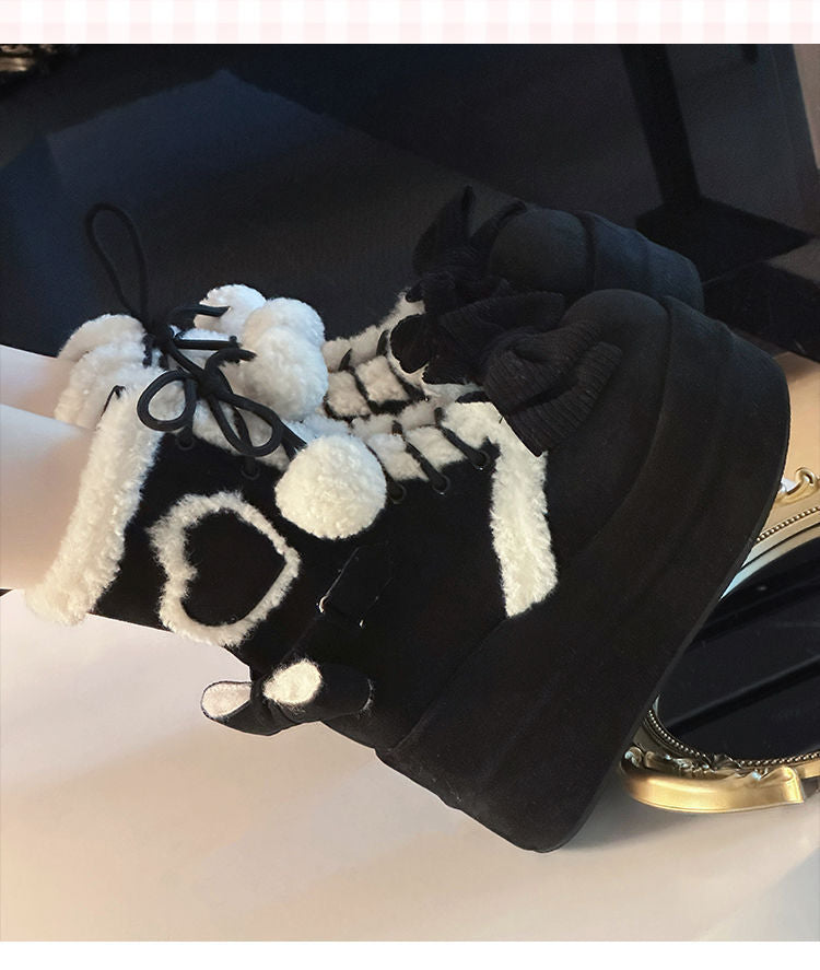 Platform Boots - Cute Fur Pom-Pom Winter Style