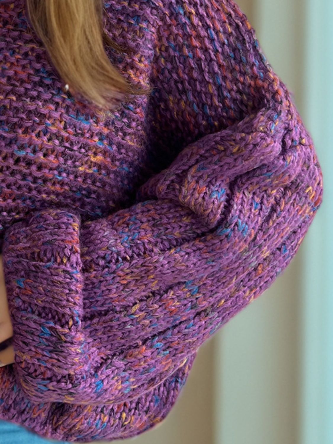 Dropped Shoulder Sweater - Cozy Long Sleeve Style