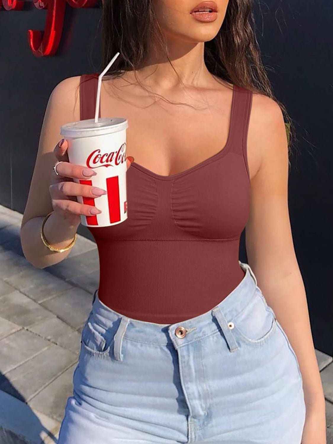 Wide Strap Active Tank - Fashions Envy
