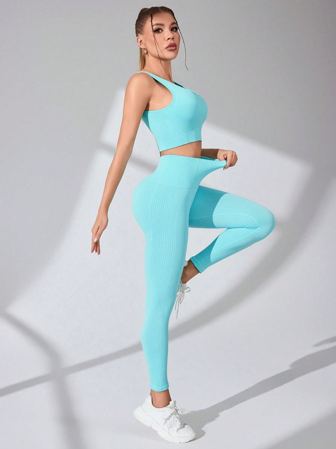Scoop Neck Wide Strap Top and Pants Active Set - Fashions Envy