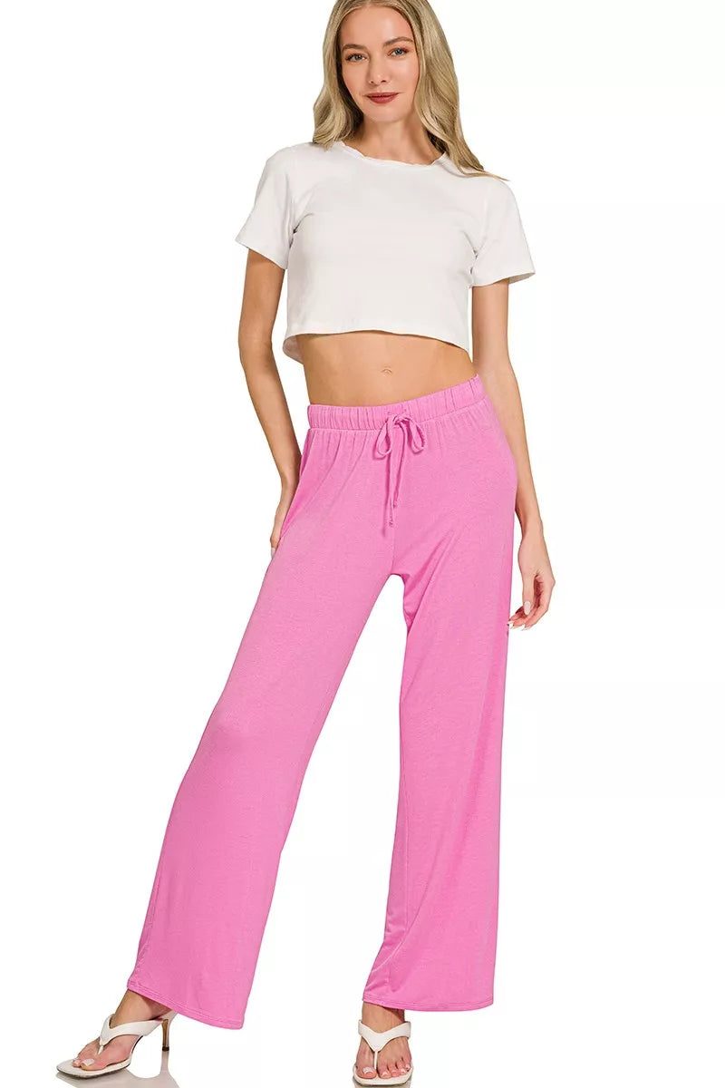 Zenana V-neck Oversized Top & Pants Set - Fashions Envy