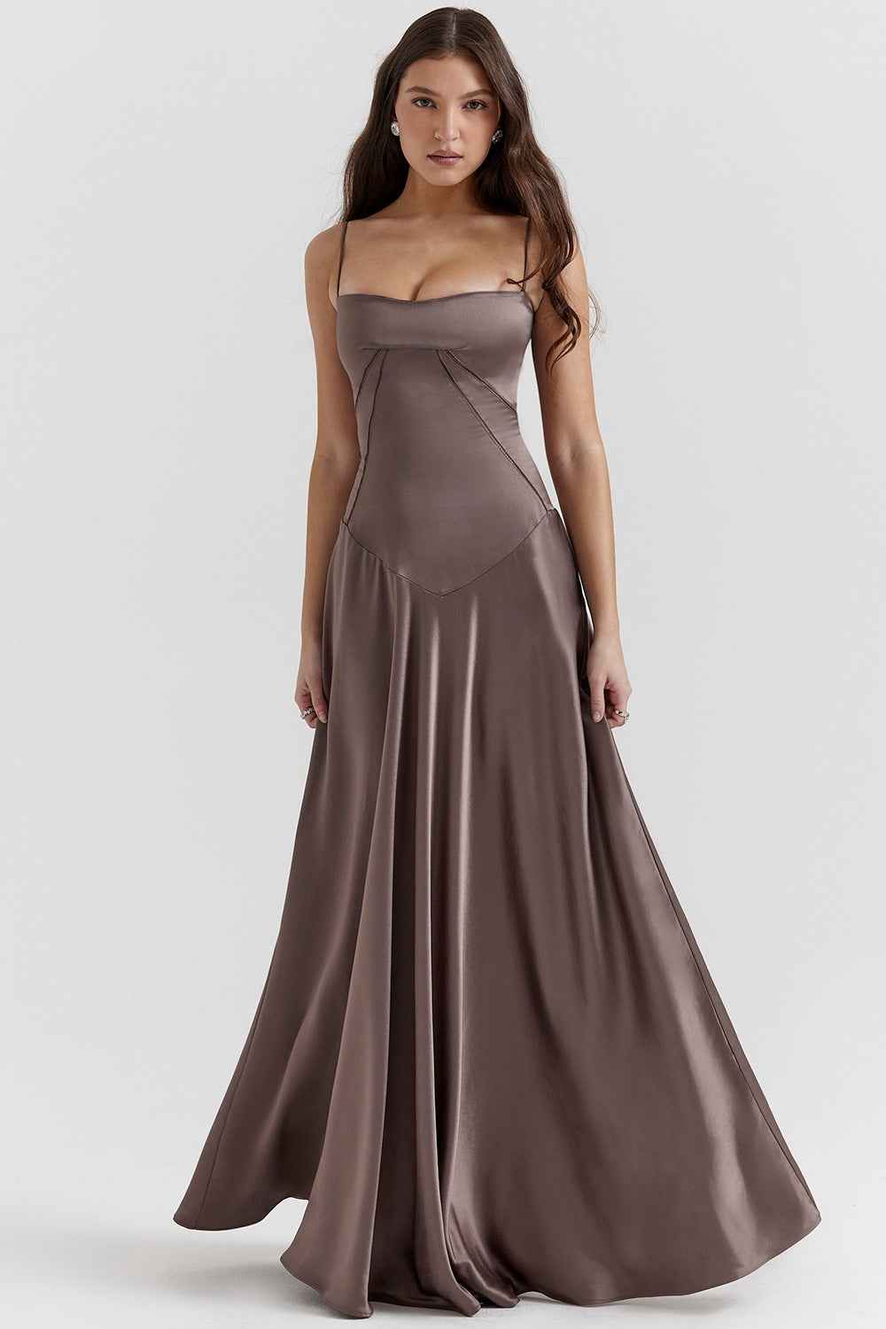 Corset Back Maxi Dress - Spaghetti Strap Slim Fit Camisole Gown