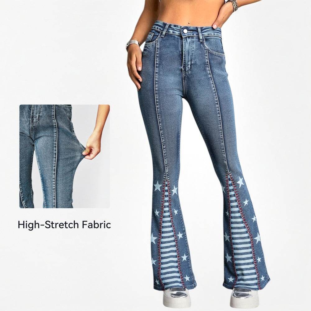 Vintage Star Pattern Jeans Forbidden Platform - Temu - Fashions Envy