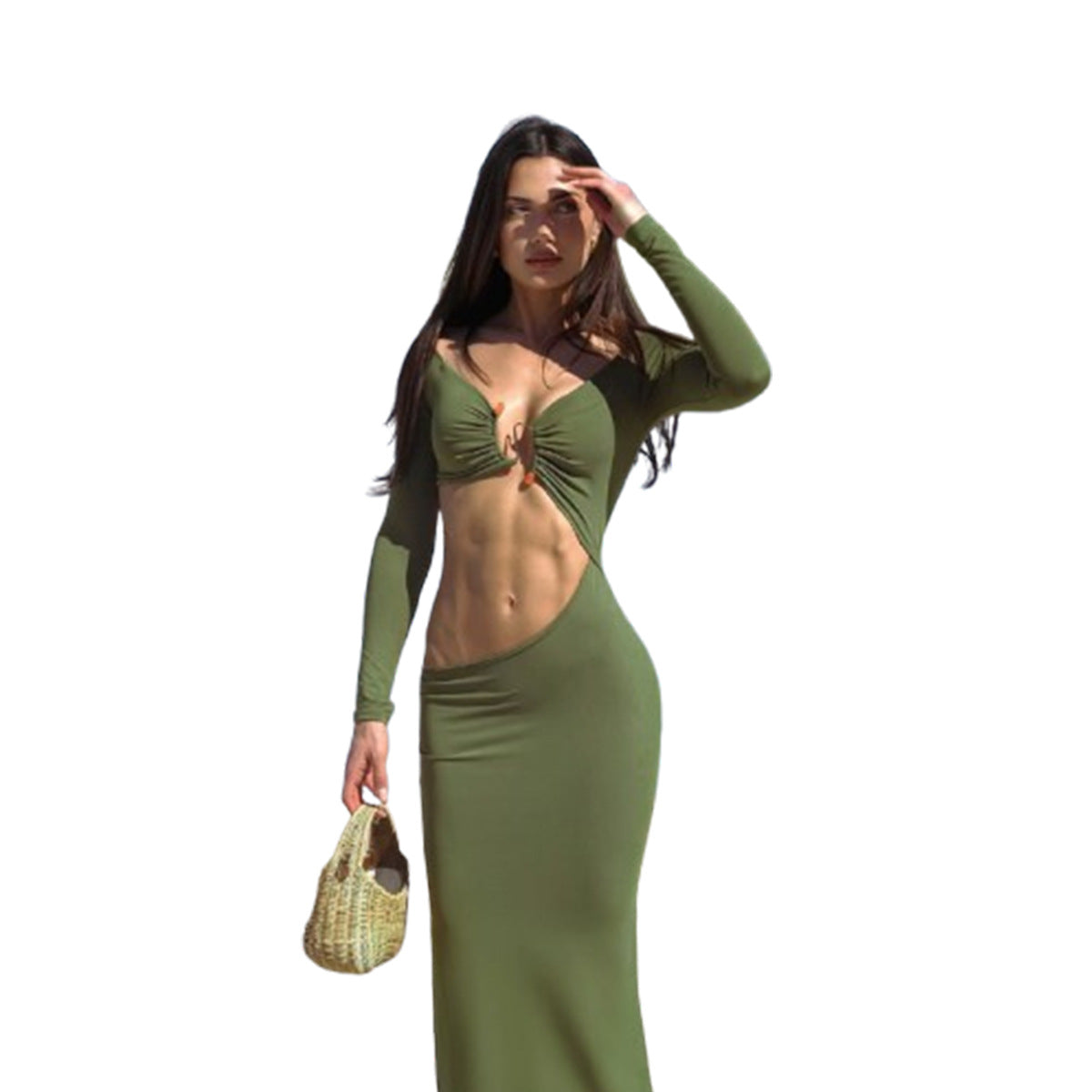 Slim fit navel exposed three-dimensional decorative dress for women - Fashions Envy