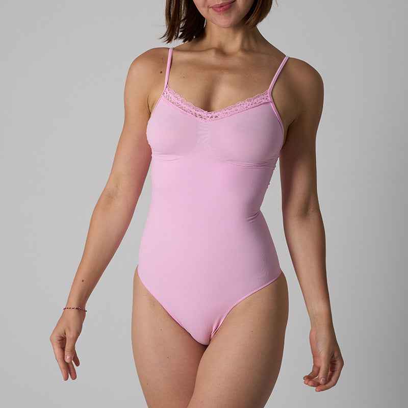 Seamless Sculpting Bodysuit - Sexy Lace Thong