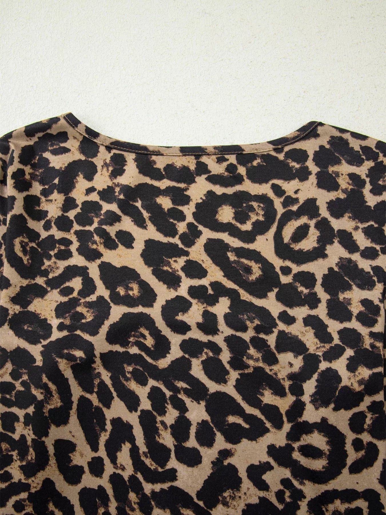 Leopard Print Top - Square Neck Long Sleeve Going Out - Fashions Envy