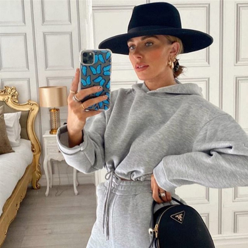 2 Piece Sweatsuit - Women's Hoodie & Joggers Tracksuit