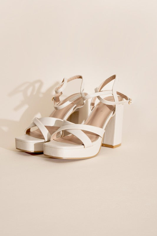 VALOR-1 Cross Ankle Strap Platform Block Heels