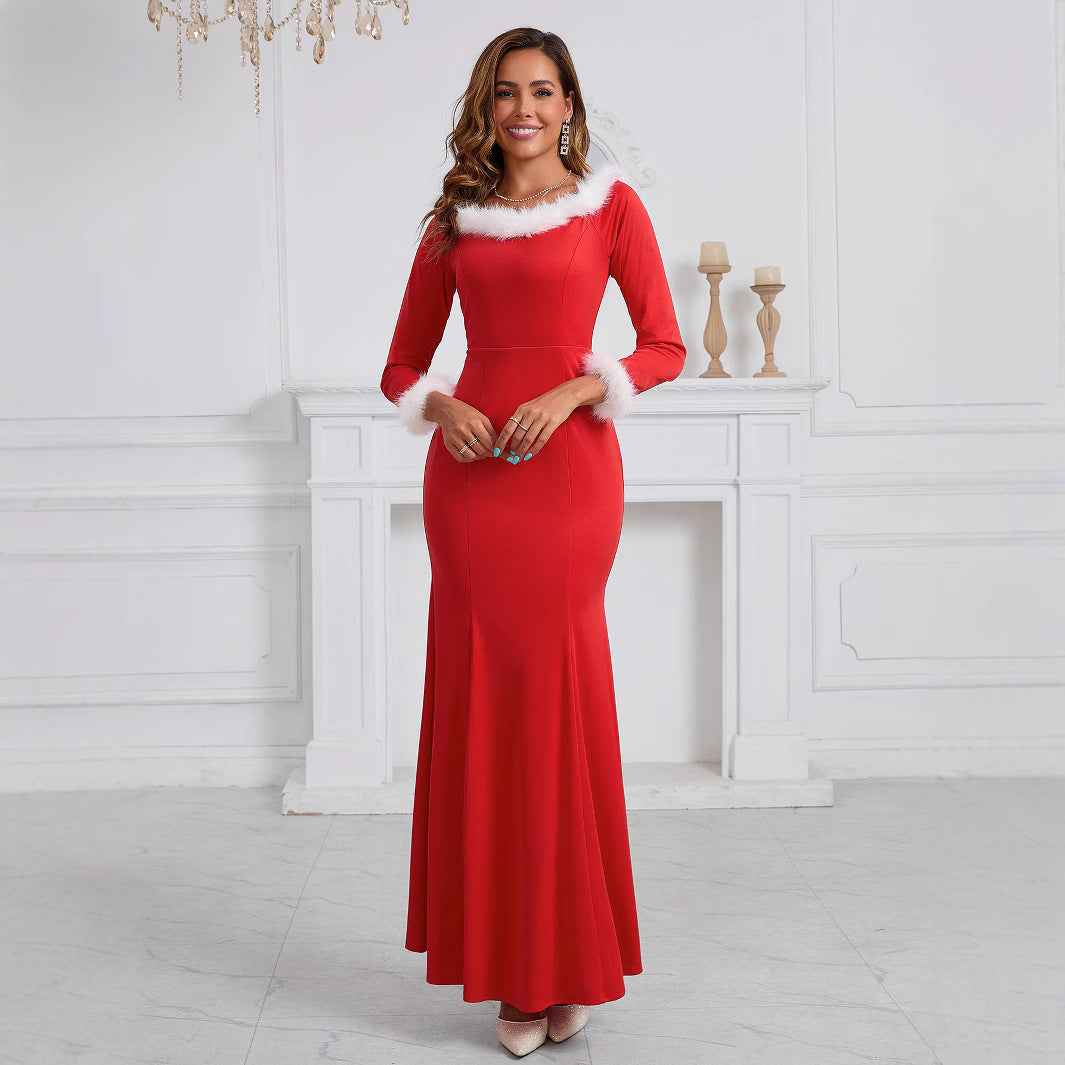 Red Christmas Dress - Elegant Velvet Holiday Party Dress - Fashions Envy