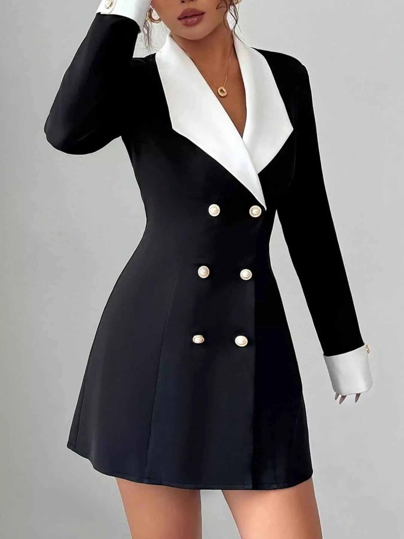 Double-Breasted Blazer Dress