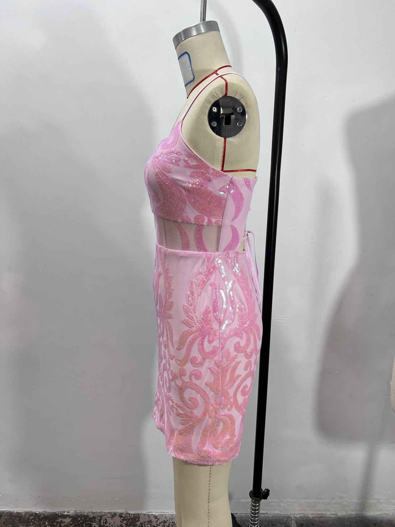 Sexy Sequin Spaghetti Strap Mini Dress