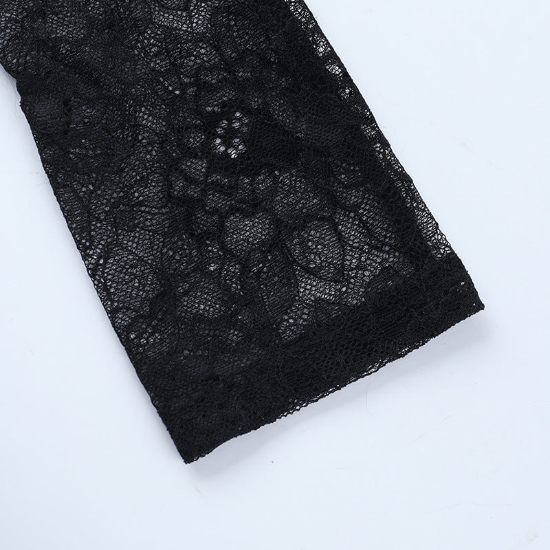 Sweetheart Neck Lace Dress - Long Sleeve Bodycon Mini - Fashions Envy