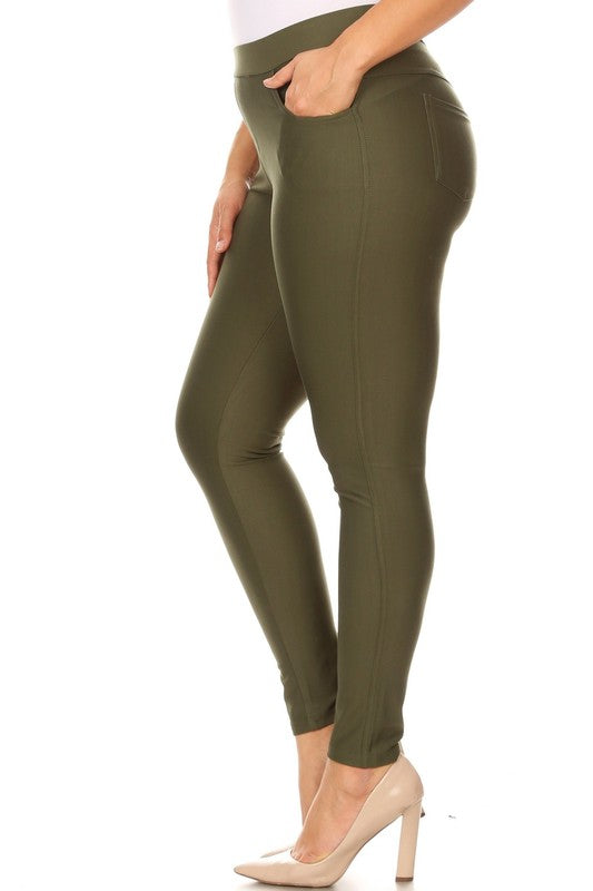 Plus Size Skinny Fit Casual Ponte Pants