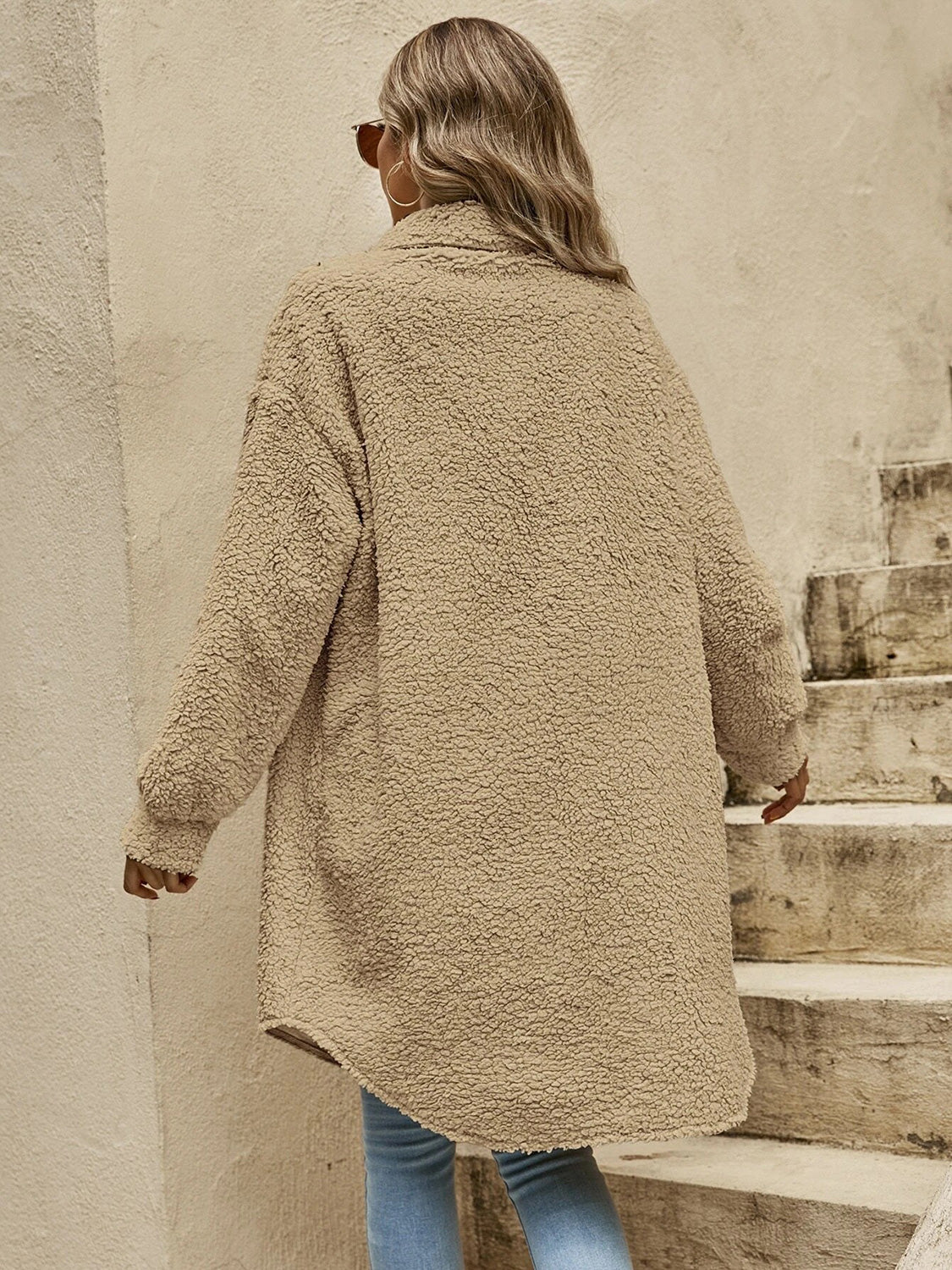 Collared Button Down Coat - Fashions Envy