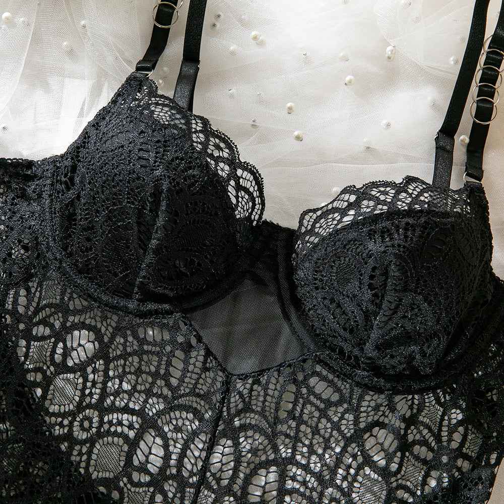 Hollow-out Lace Shaping Bodysuit - Going Out Top