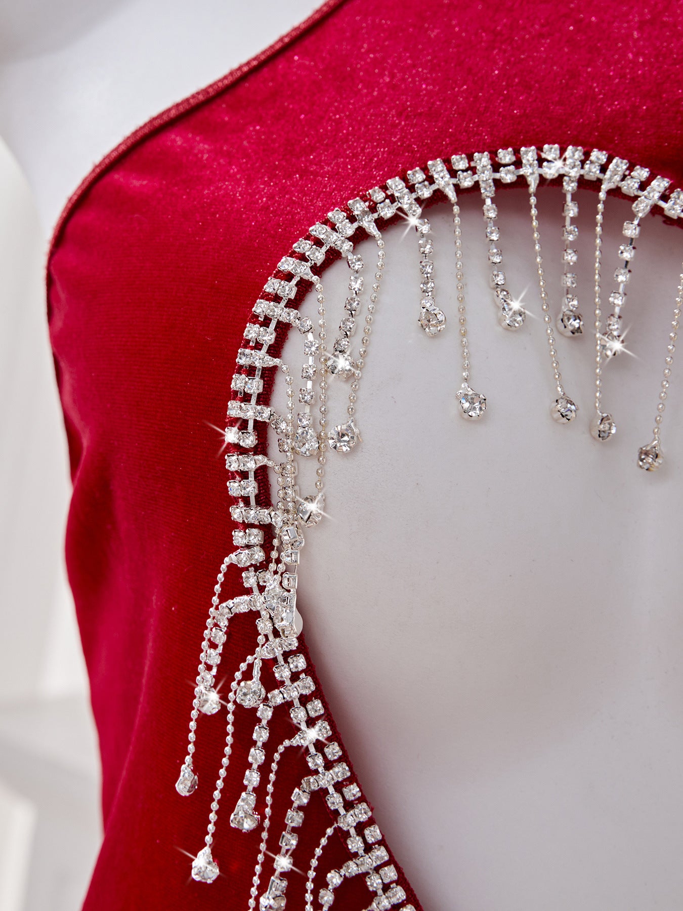 Velvet Bodysuit Lingerie - Halter Neck Cutout Style - Fashions Envy