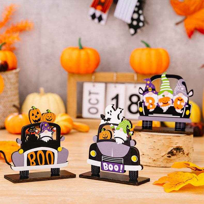 Halloween Element Car-Shape 3-Piece Ornaments