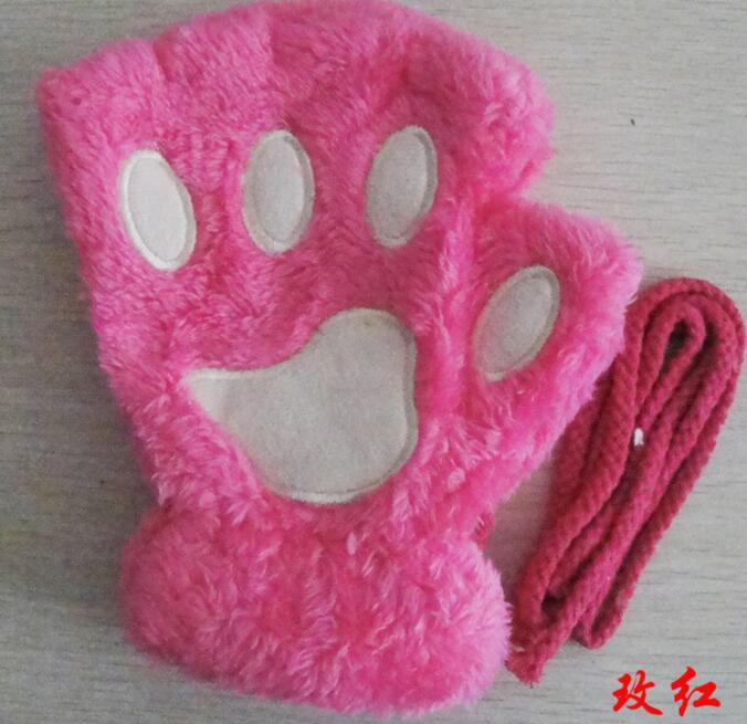 Paw Print Gloves - Cat Claw Winter Fingerless