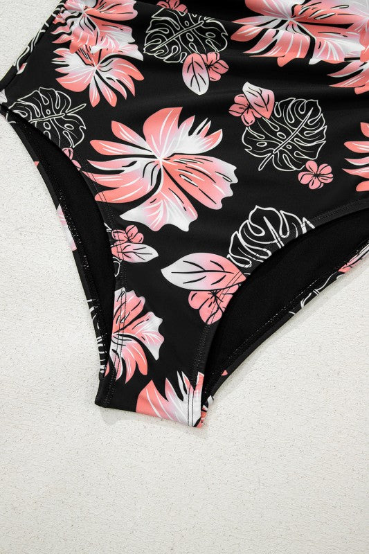 Square Neck Ruched One-Piece Swimsuit - Fashions Envy