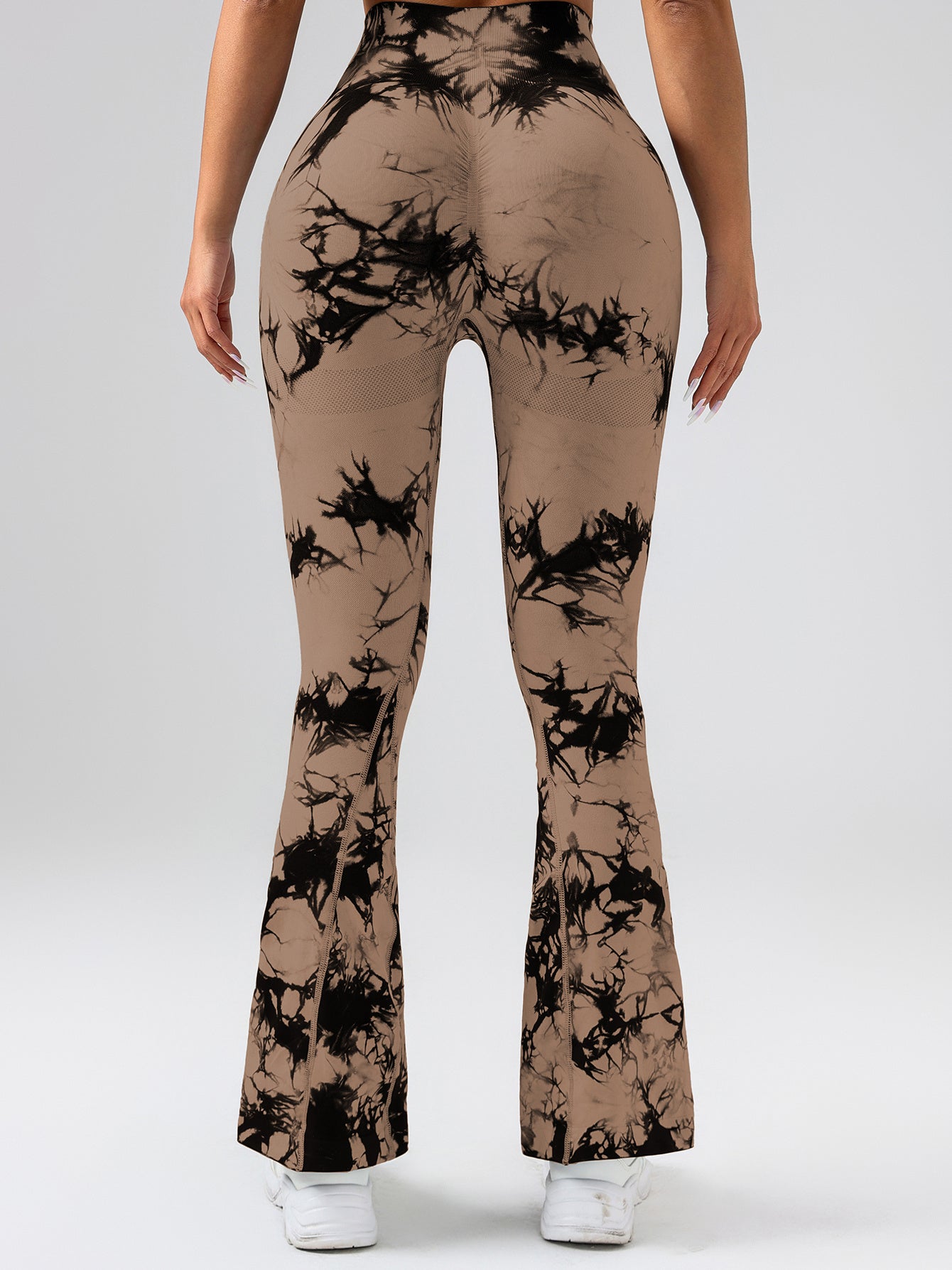 Tie-Dye Flare Yoga Pants - High Waist Tummy Control
