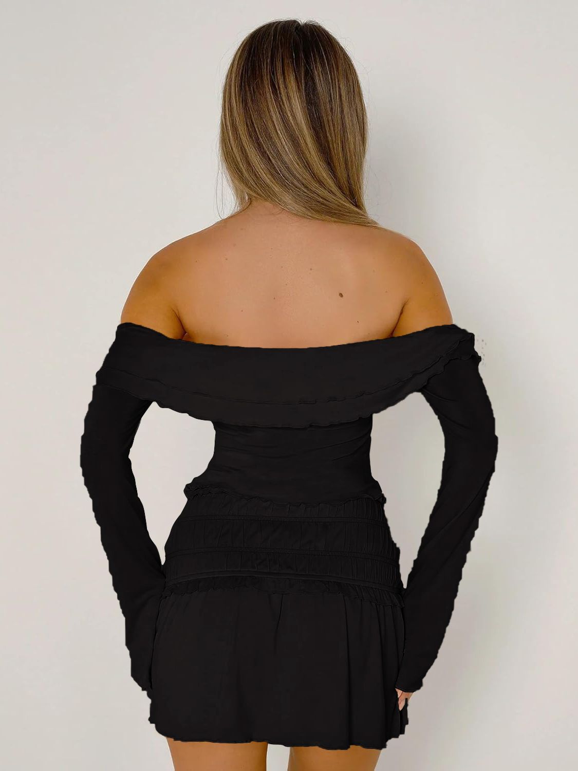 Devine Twisted Ruffled Off-Shoulder Long Sleeve T-Shirt - Fashions Envy