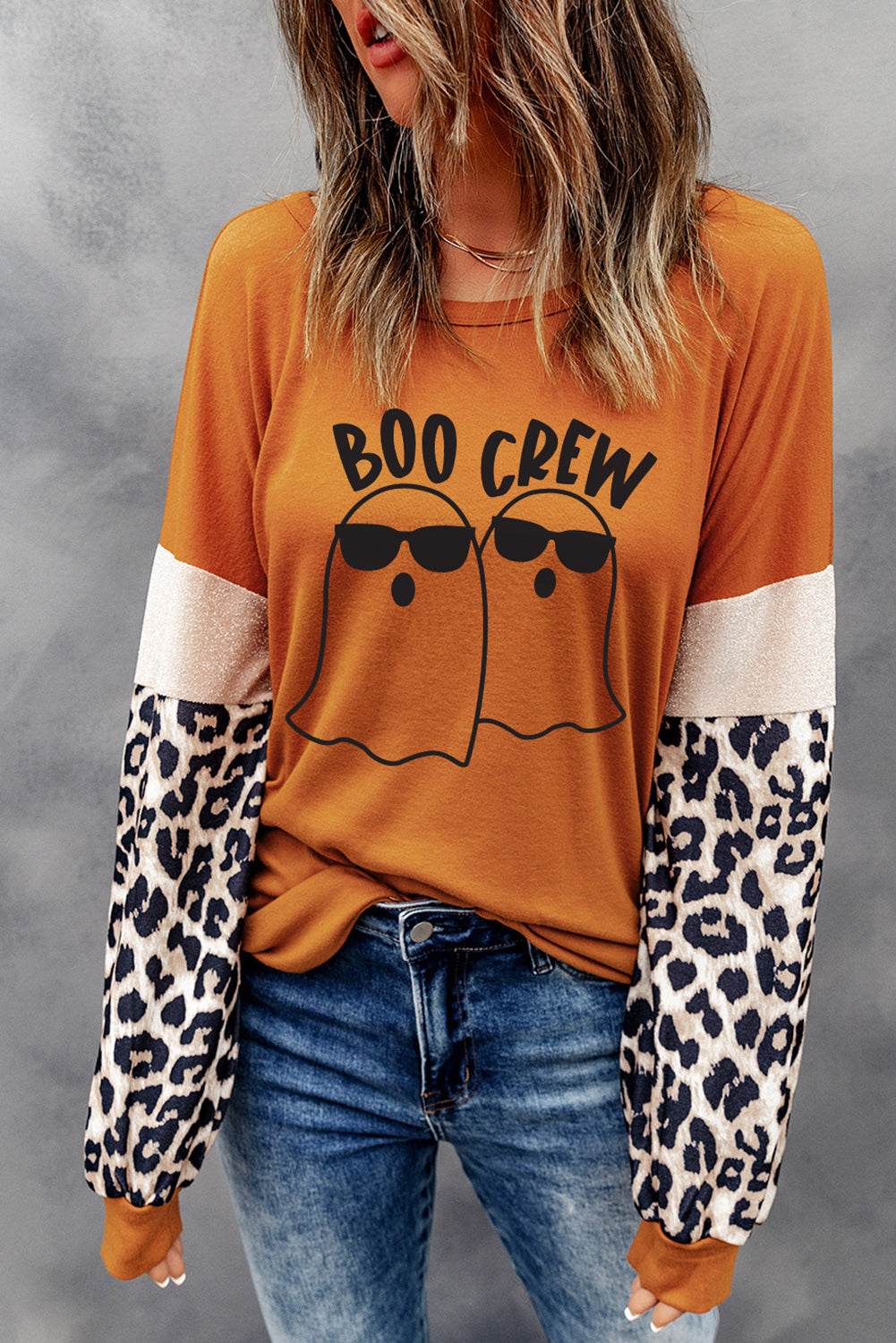 BOO CREW Ghost Graphic Round Neck T-Shirt - Fashions Envy