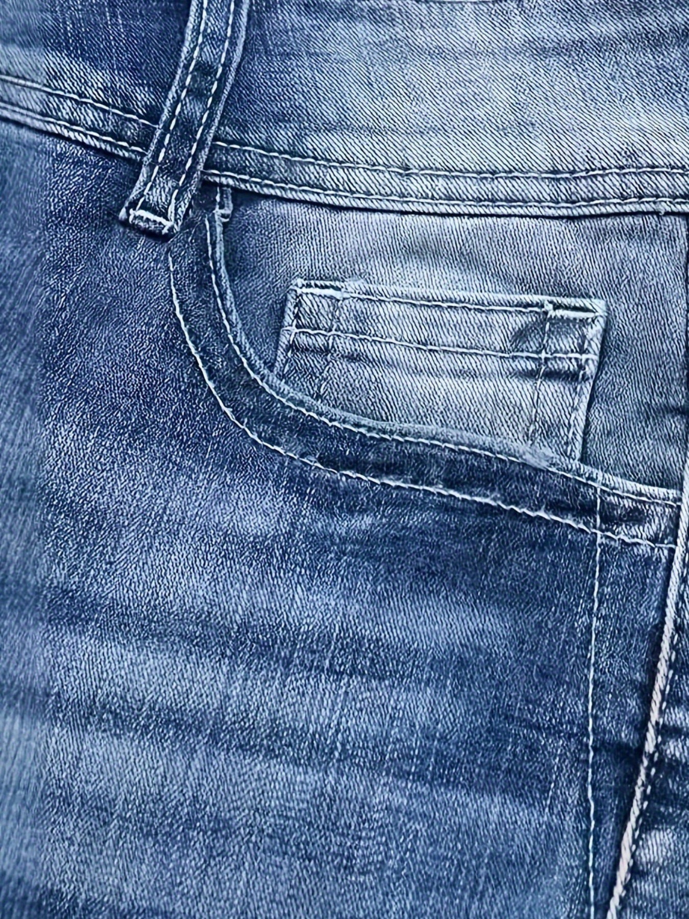 Stretch Denim Bell Bottom Jeans - Retro Embroidered Style - Fashions Envy