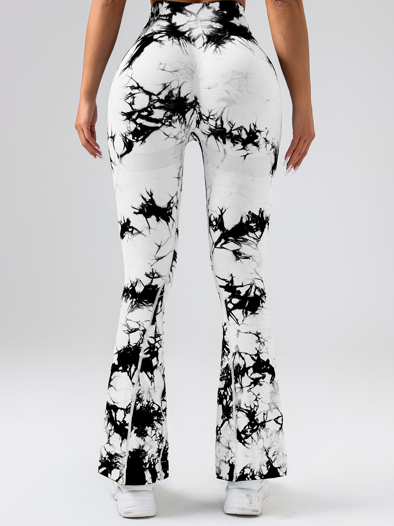Tie-Dye Flare Yoga Pants - High Waist Tummy Control