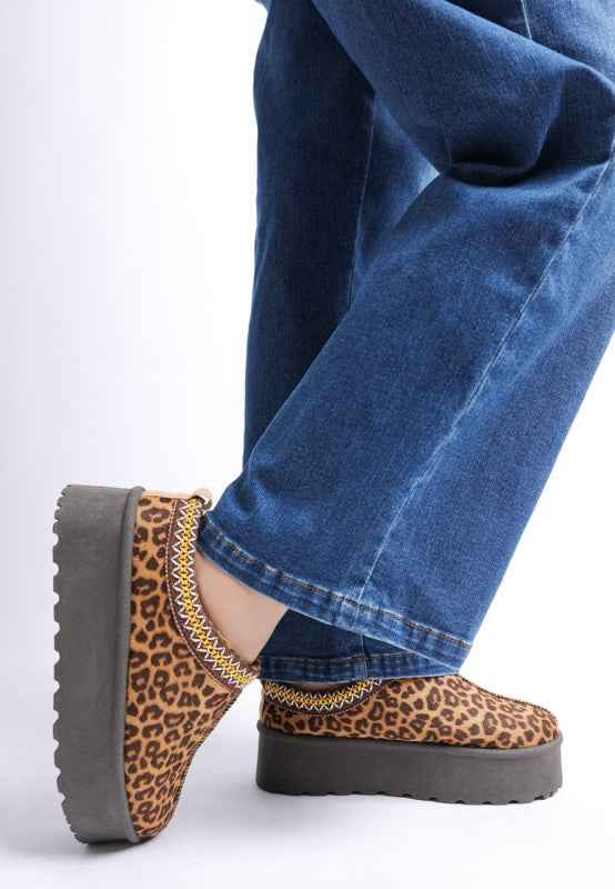 Ottawa Leopard Print Platform Classic Slip Ons