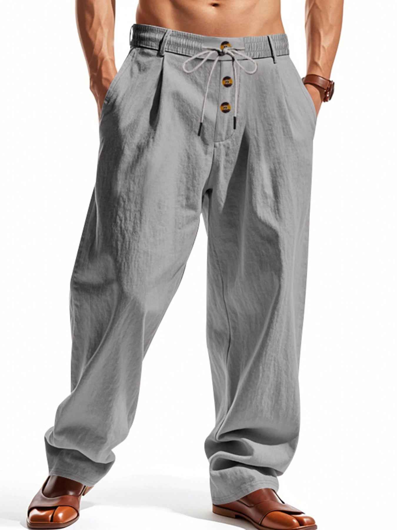 Men's Full Size Drawstring Loose Fit Pants Plus Size