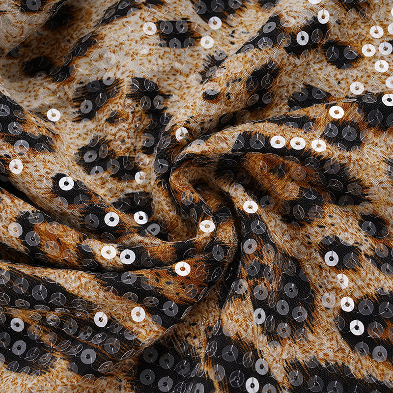 Leopard Print Cami - Party Glitter Square Neck