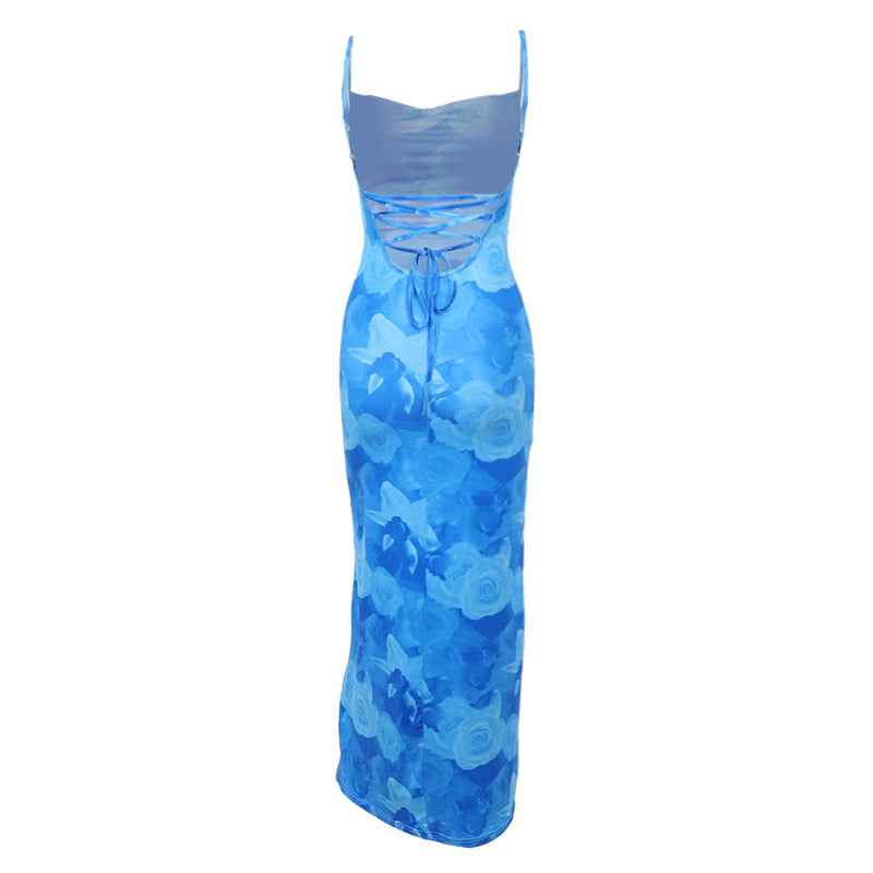 sweetheart neck hot girl backless maxi dress