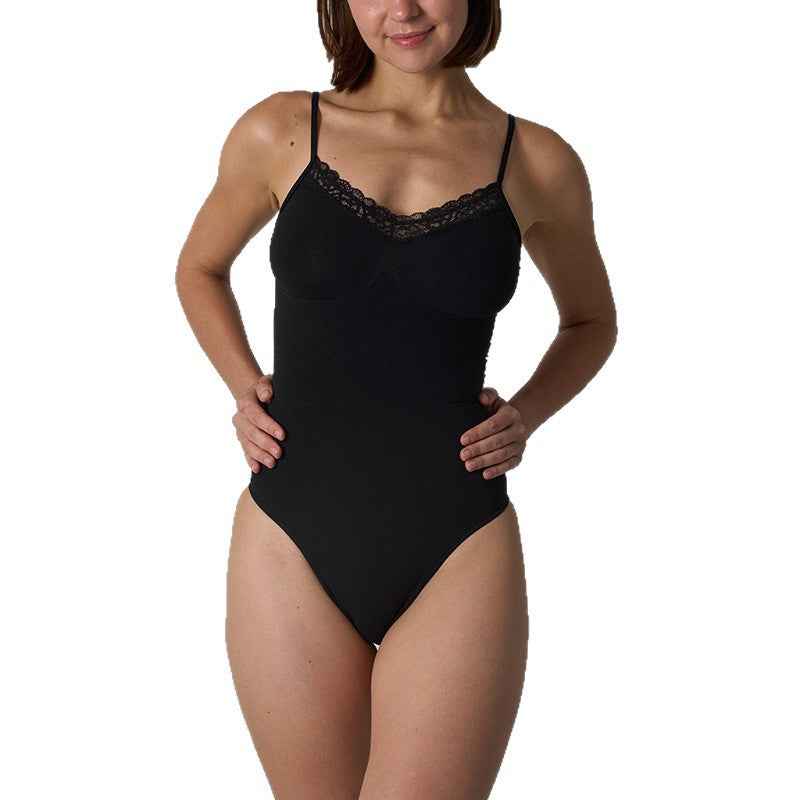 Seamless Sculpting Bodysuit - Sexy Lace Thong