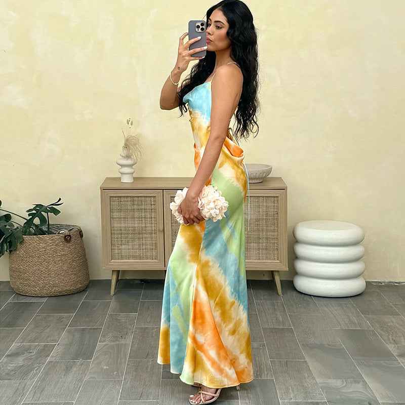 Strappy Backless Halter Dress - Summer Maxi Gown