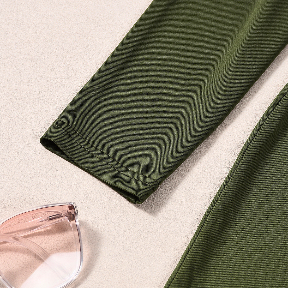 Green Maxi Dress - V-Neck Long Sleeve Bodycon