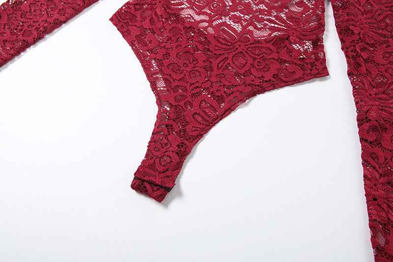 Sexy Lace Hot Girl Outfit Set - Bodysuit and Pants