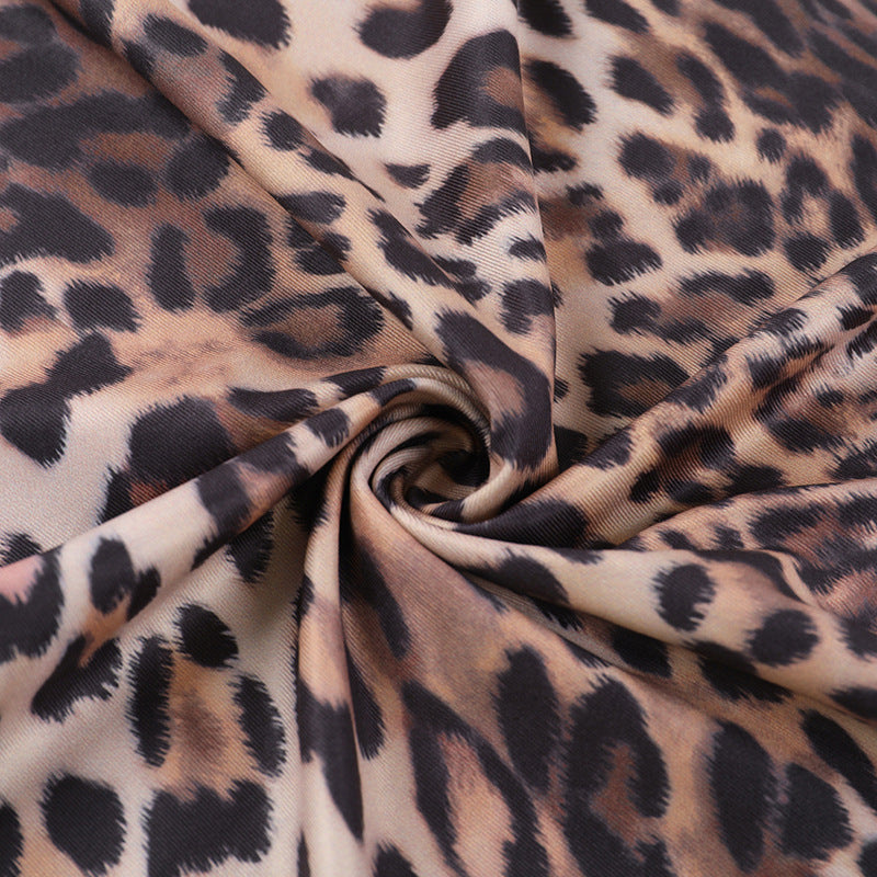 Vacation Style Leopard Bikini Set - Maxi Skirt Cover-Up