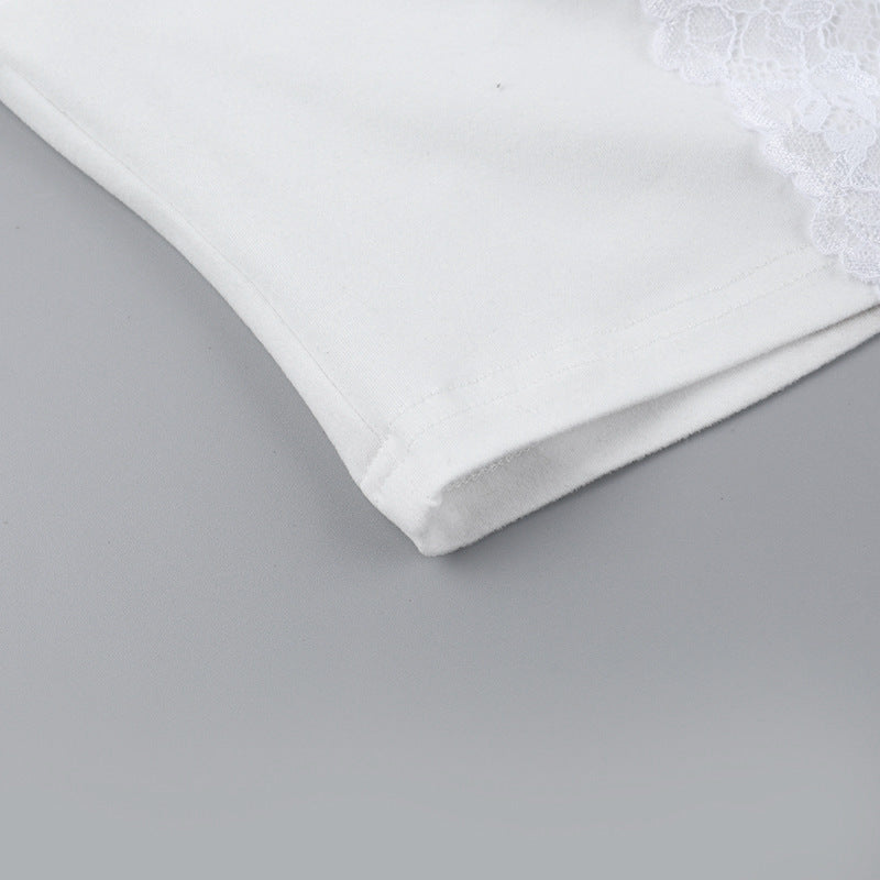 Lace Crop Top - Casual Sleeveless U-Neck